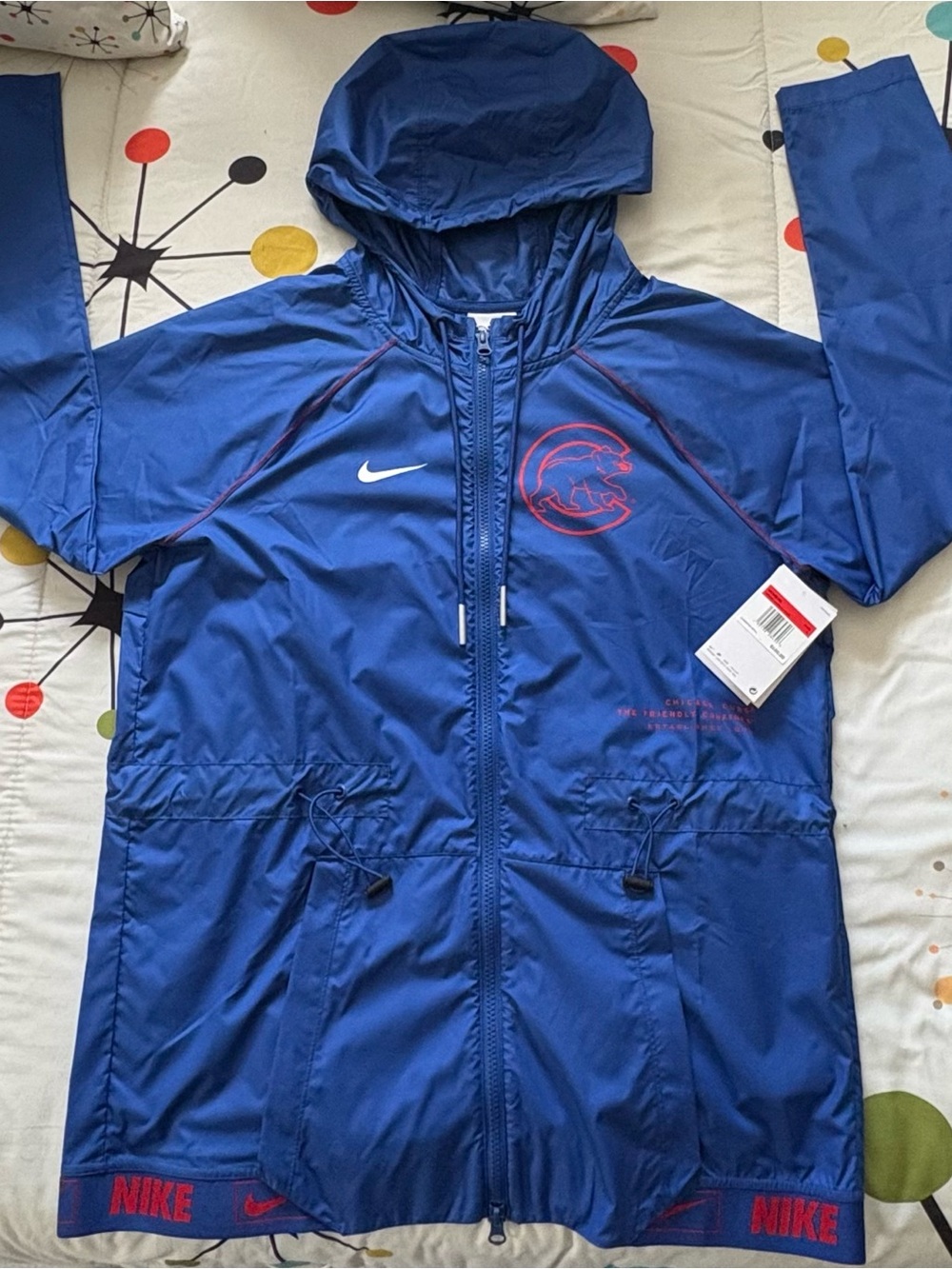 Nike Women’s Royal Blue Hooded Jacket with Red Accents - Chicago Cubs